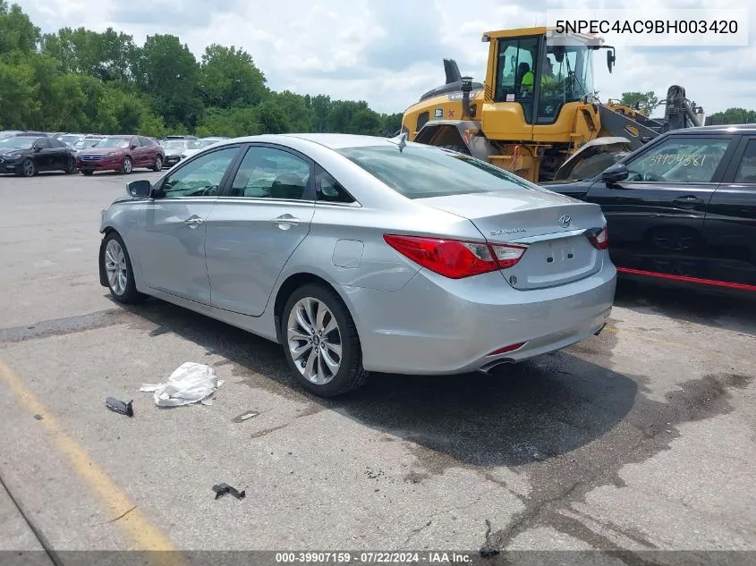 2011 Hyundai Sonata Se VIN: 5NPEC4AC9BH003420 Lot: 39907159