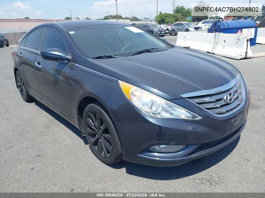 5NPEC4AC7BH274802 2011 Hyundai Sonata Se