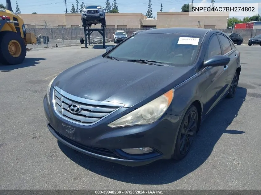 2011 Hyundai Sonata Se VIN: 5NPEC4AC7BH274802 Lot: 39948238