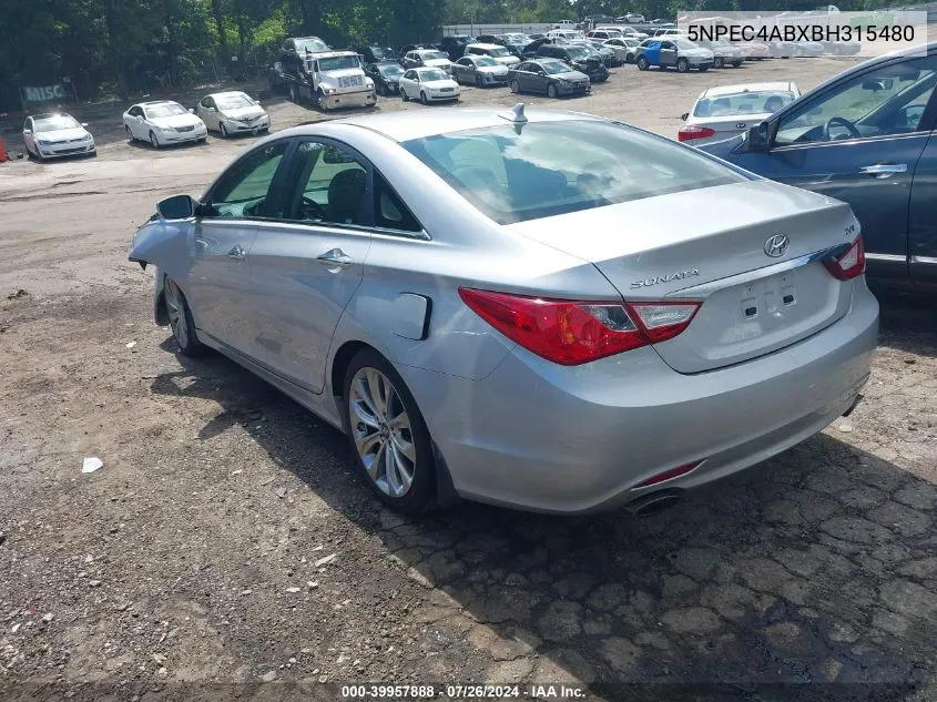 5NPEC4ABXBH315480 2011 Hyundai Sonata Se 2.0T