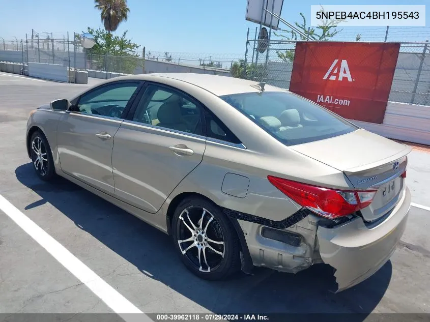 5NPEB4AC4BH195543 2011 Hyundai Sonata Gls