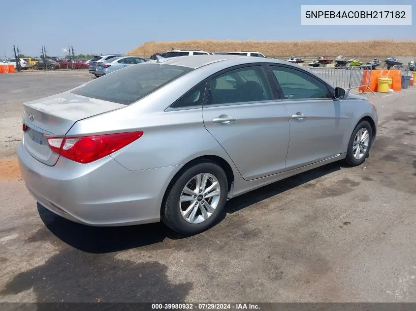 2011 Hyundai Sonata Gls VIN: 5NPEB4AC0BH217182 Lot: 39980932