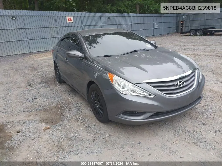 5NPEB4AC8BH239818 2011 Hyundai Sonata Gls