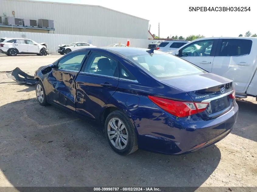 5NPEB4AC3BH036254 2011 Hyundai Sonata Gls