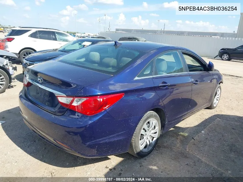 2011 Hyundai Sonata Gls VIN: 5NPEB4AC3BH036254 Lot: 39998787