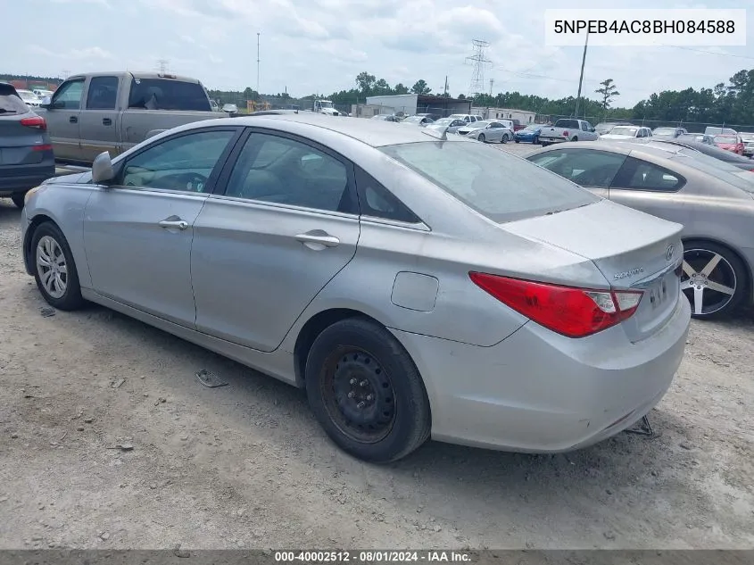 5NPEB4AC8BH084588 2011 Hyundai Sonata Gls