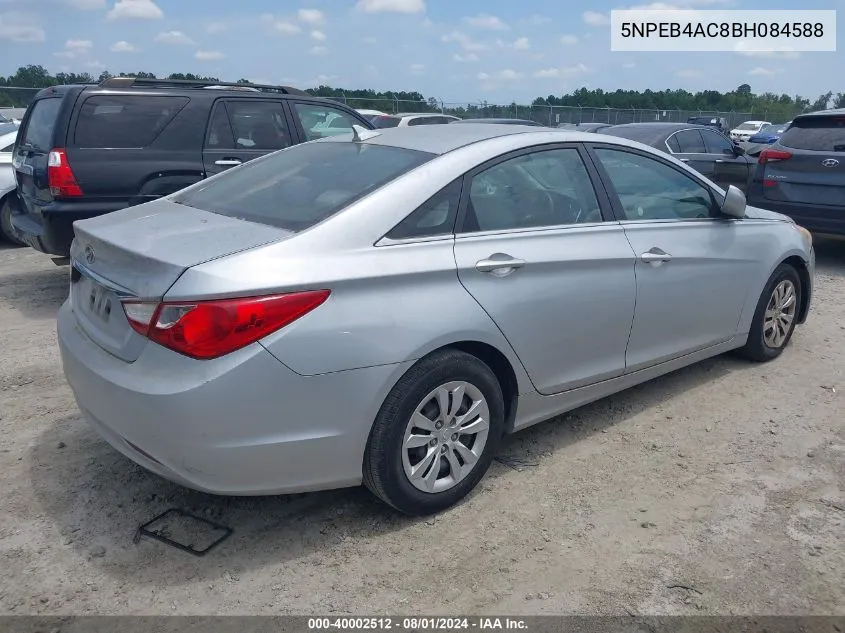 2011 Hyundai Sonata Gls VIN: 5NPEB4AC8BH084588 Lot: 40002512