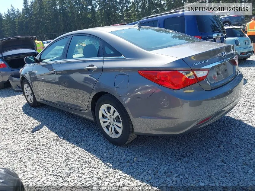 2011 Hyundai Sonata Gls VIN: 5NPEB4AC4BH209859 Lot: 40011922