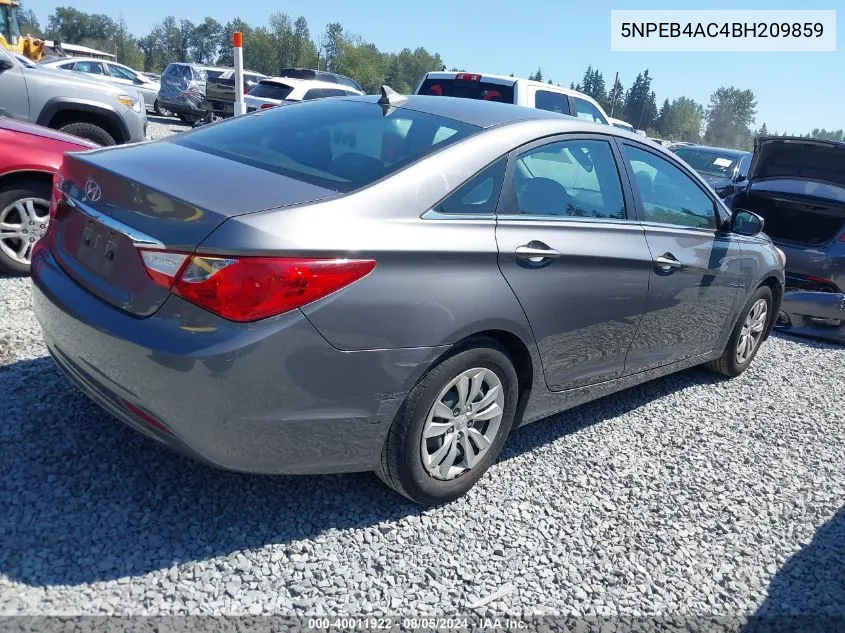 2011 Hyundai Sonata Gls VIN: 5NPEB4AC4BH209859 Lot: 40011922