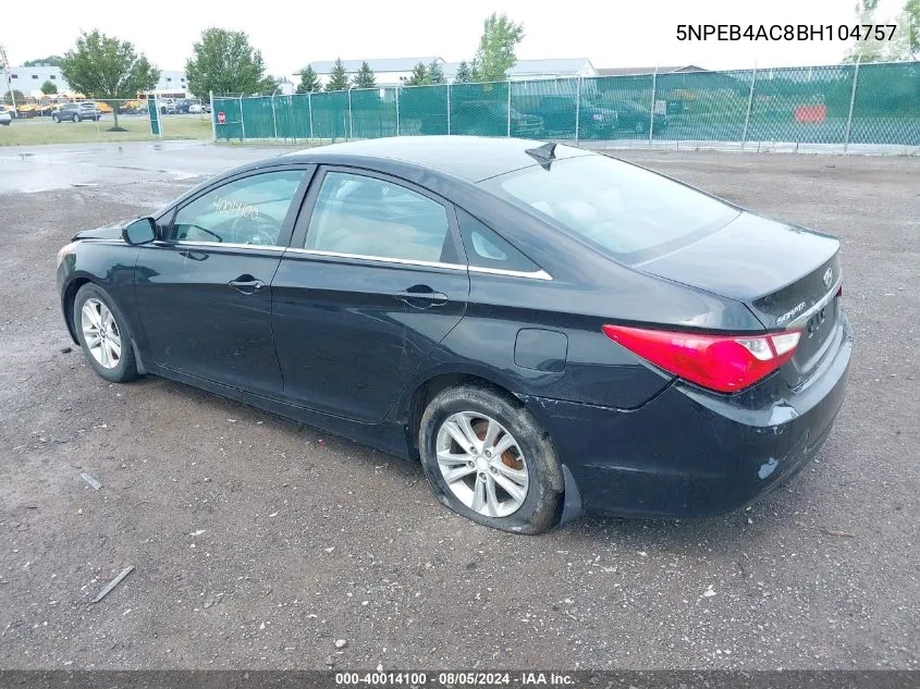 5NPEB4AC8BH104757 2011 Hyundai Sonata Gls