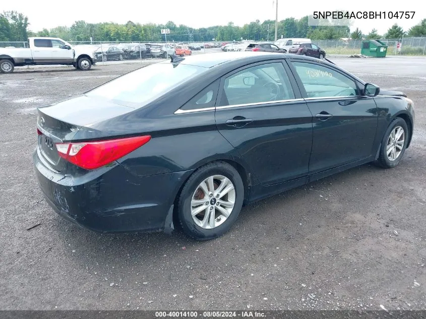 2011 Hyundai Sonata Gls VIN: 5NPEB4AC8BH104757 Lot: 40014100