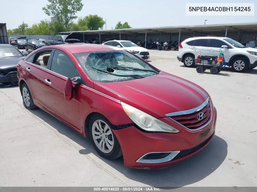 2011 Hyundai Sonata Gls VIN: 5NPEB4AC0BH154245 Lot: 40014820