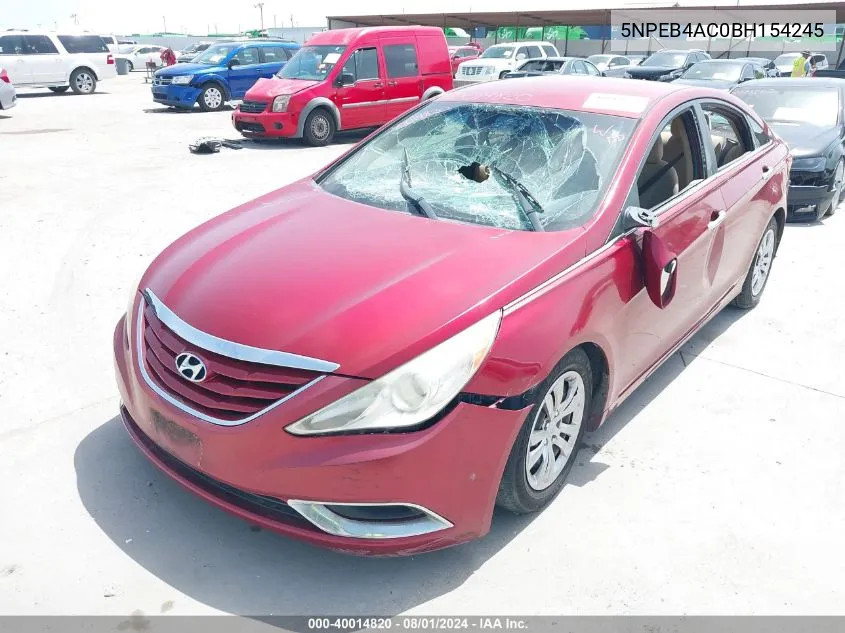 2011 Hyundai Sonata Gls VIN: 5NPEB4AC0BH154245 Lot: 40014820