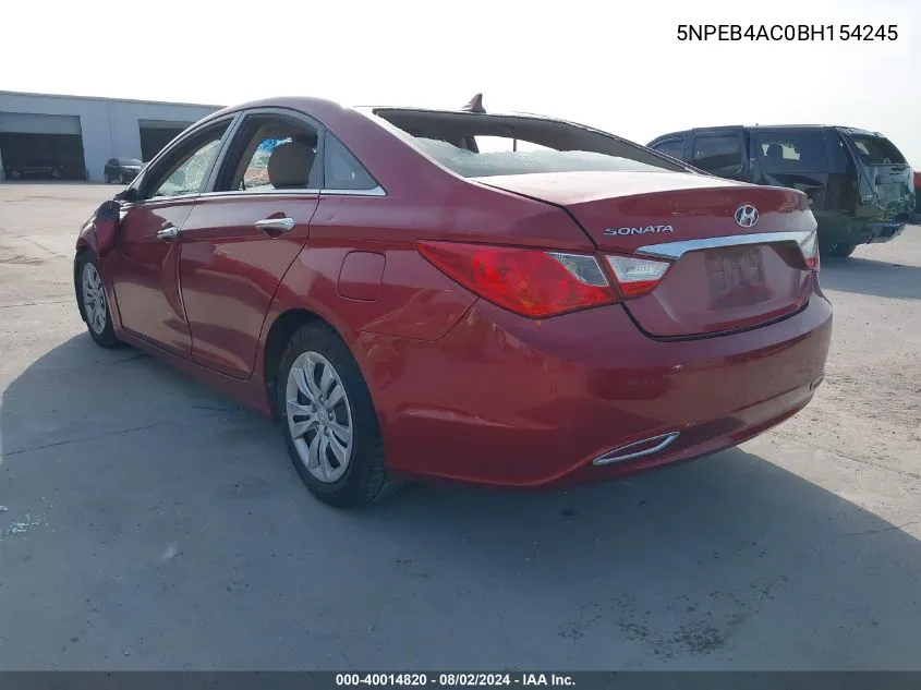 5NPEB4AC0BH154245 2011 Hyundai Sonata Gls