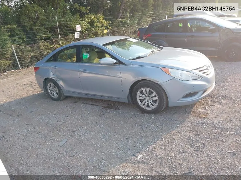 5NPEB4AC2BH148754 2011 Hyundai Sonata Gls