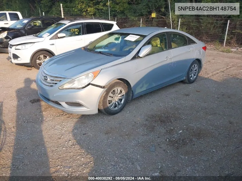 2011 Hyundai Sonata Gls VIN: 5NPEB4AC2BH148754 Lot: 40030292