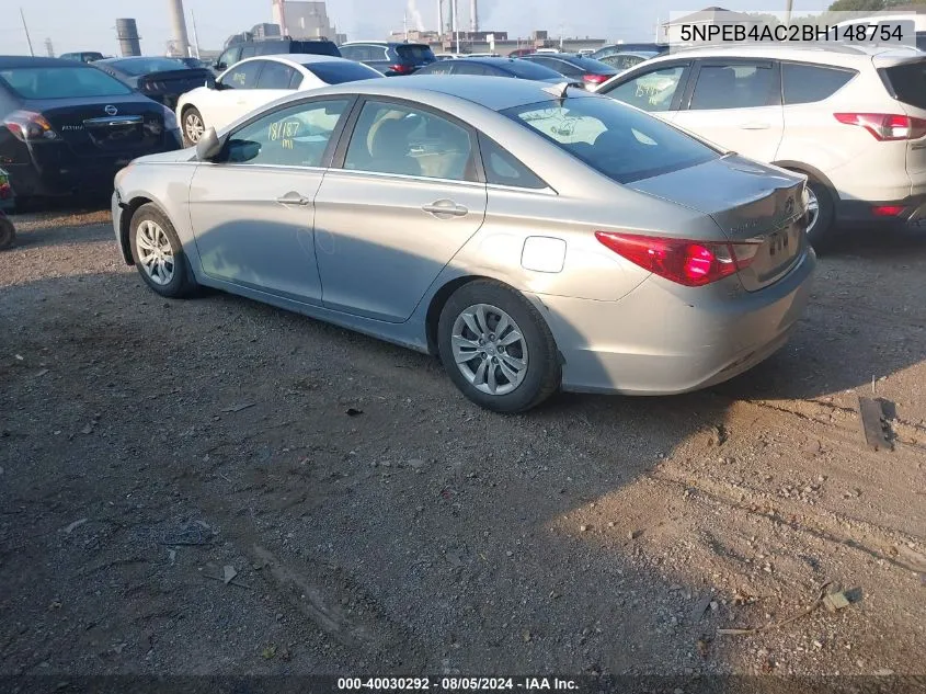 5NPEB4AC2BH148754 2011 Hyundai Sonata Gls