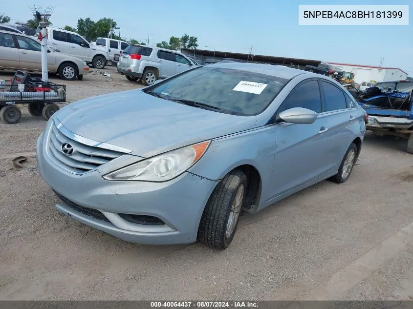 5NPEB4AC8BH181399 2011 Hyundai Sonata Gls