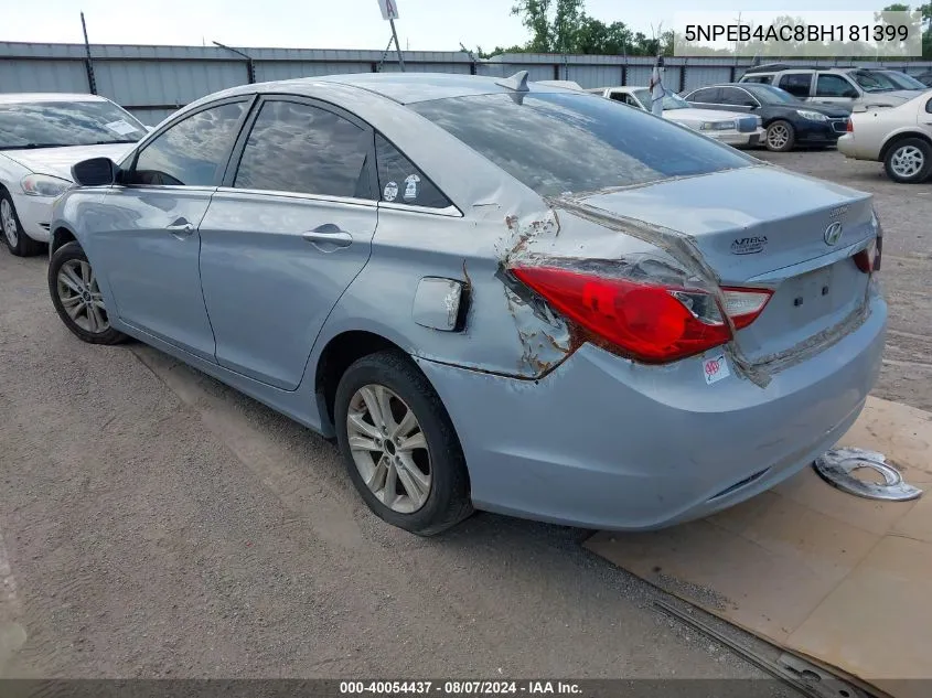 5NPEB4AC8BH181399 2011 Hyundai Sonata Gls