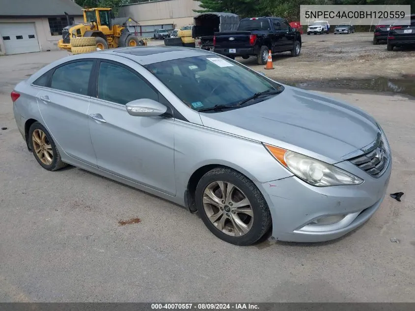 2011 Hyundai Sonata Limited VIN: 5NPEC4AC0BH120559 Lot: 40070557