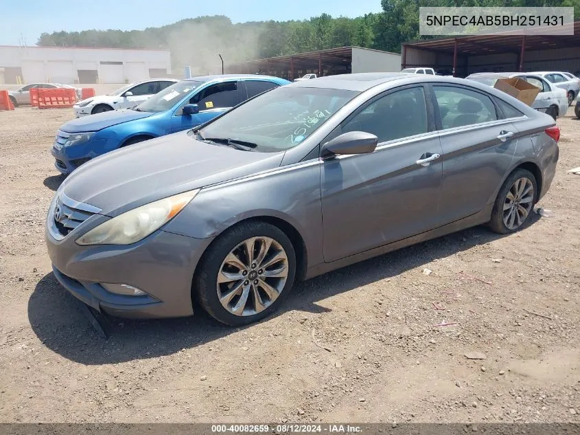 2011 Hyundai Sonata Se 2.0T VIN: 5NPEC4AB5BH251431 Lot: 40082659