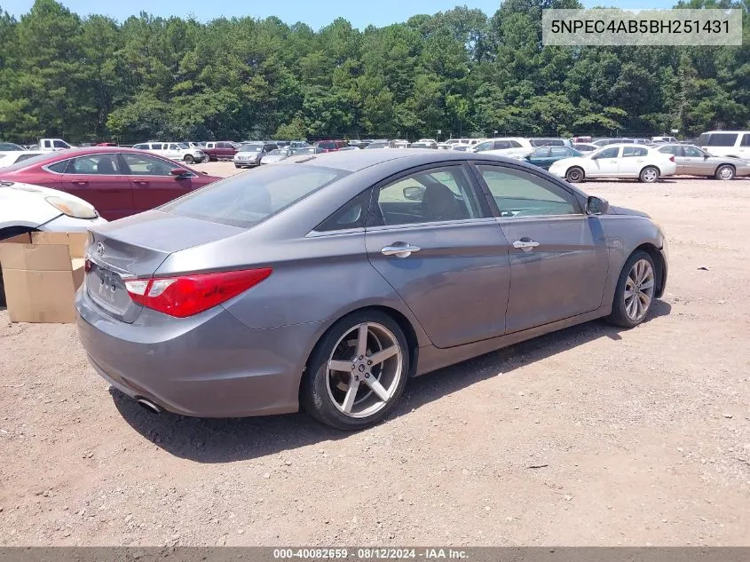 5NPEC4AB5BH251431 2011 Hyundai Sonata Se 2.0T