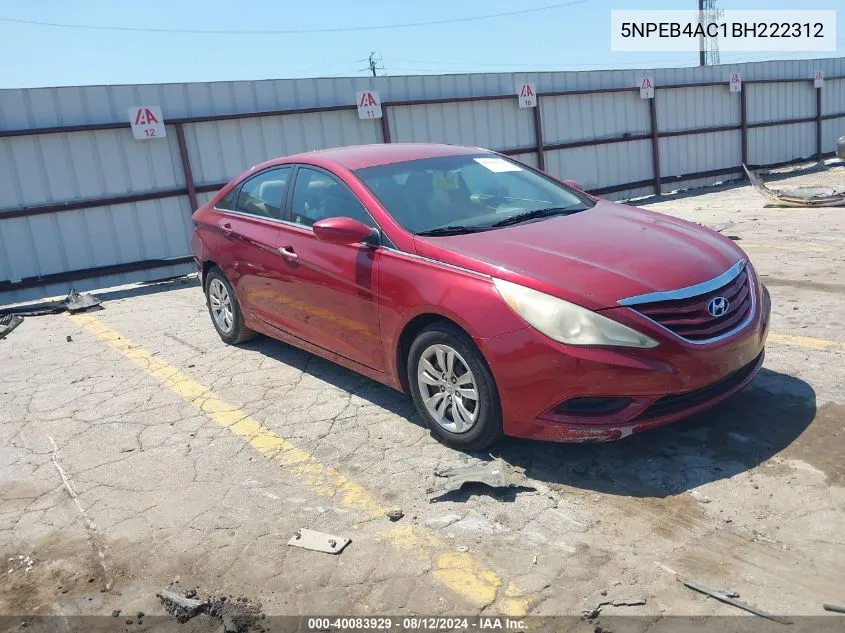 2011 Hyundai Sonata Gls VIN: 5NPEB4AC1BH222312 Lot: 40083929