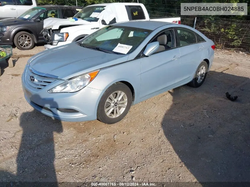 2011 Hyundai Sonata Gls VIN: 5NPEB4AC0BH024885 Lot: 40087765