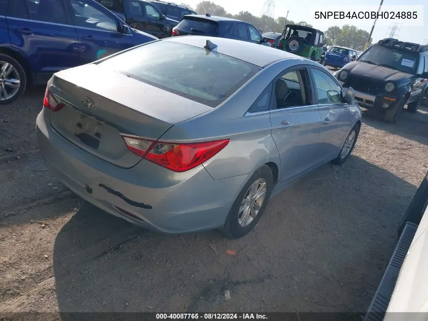 2011 Hyundai Sonata Gls VIN: 5NPEB4AC0BH024885 Lot: 40087765