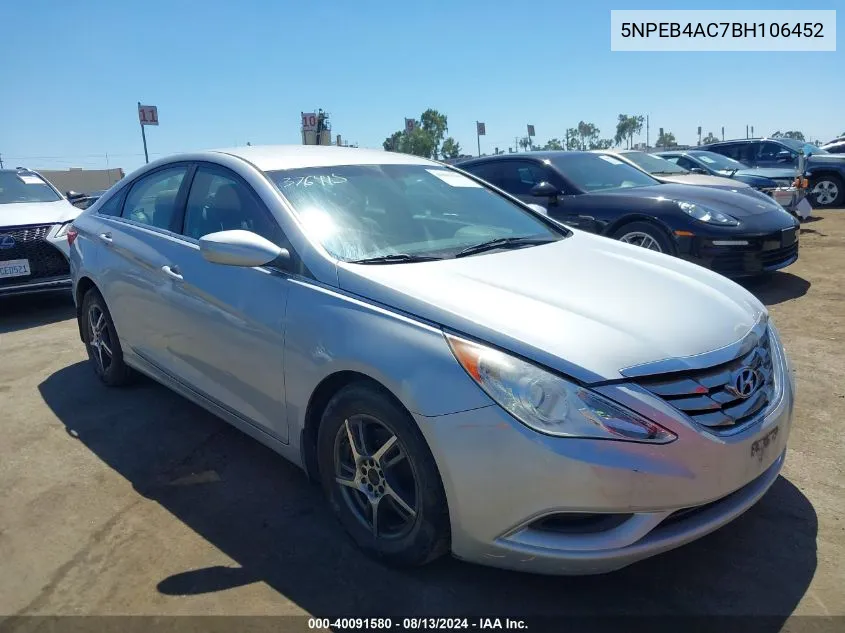 2011 Hyundai Sonata Gls VIN: 5NPEB4AC7BH106452 Lot: 40091580