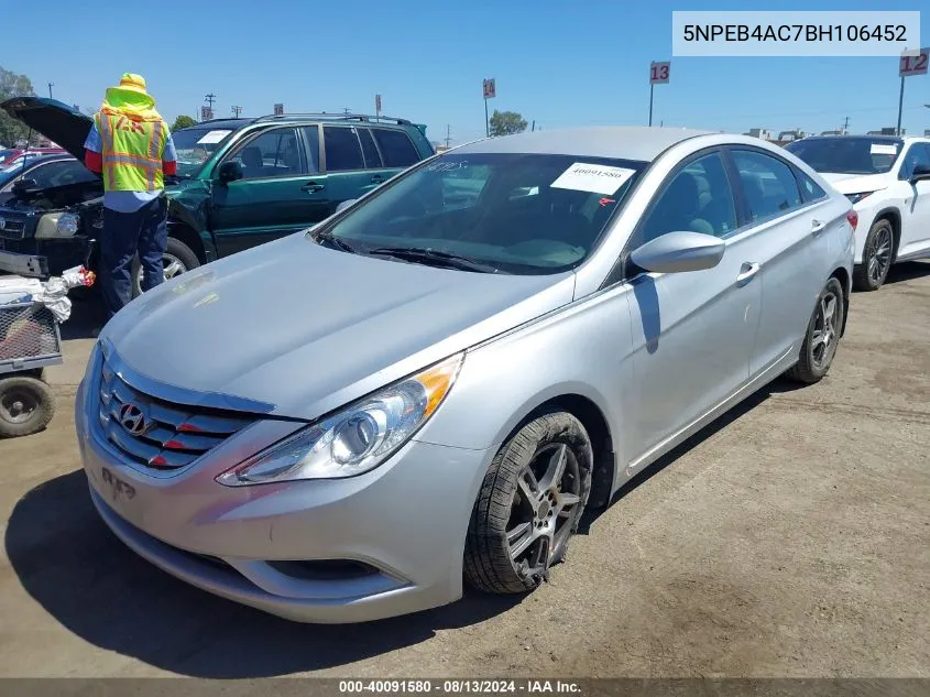 2011 Hyundai Sonata Gls VIN: 5NPEB4AC7BH106452 Lot: 40091580