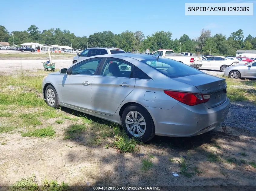 2011 Hyundai Sonata Gls VIN: 5NPEB4AC9BH092389 Lot: 40128395