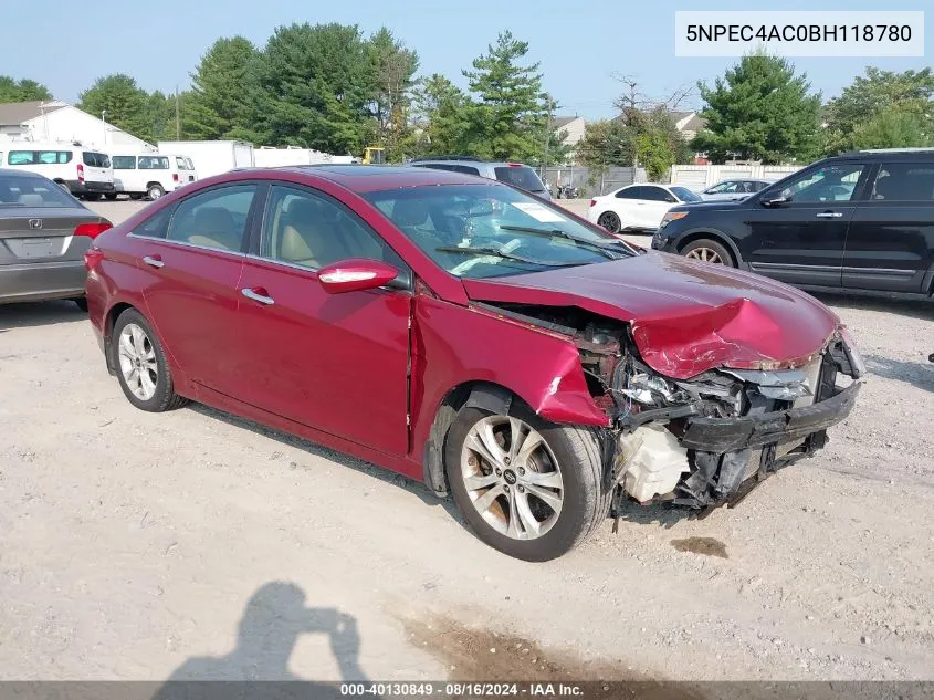 2011 Hyundai Sonata Limited VIN: 5NPEC4AC0BH118780 Lot: 40130849