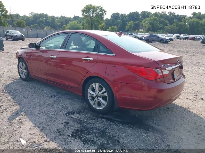 2011 Hyundai Sonata Limited VIN: 5NPEC4AC0BH118780 Lot: 40130849