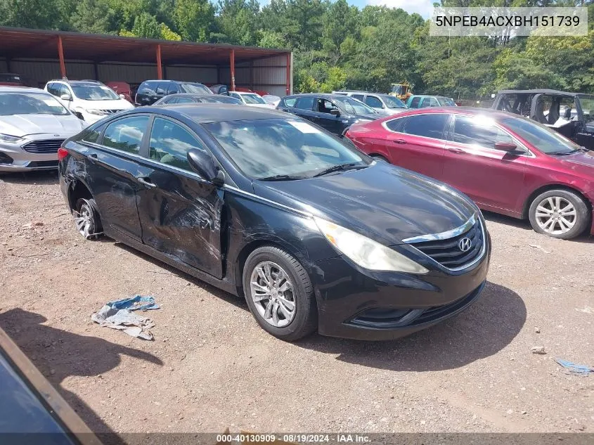 2011 Hyundai Sonata Gls VIN: 5NPEB4ACXBH151739 Lot: 40130909