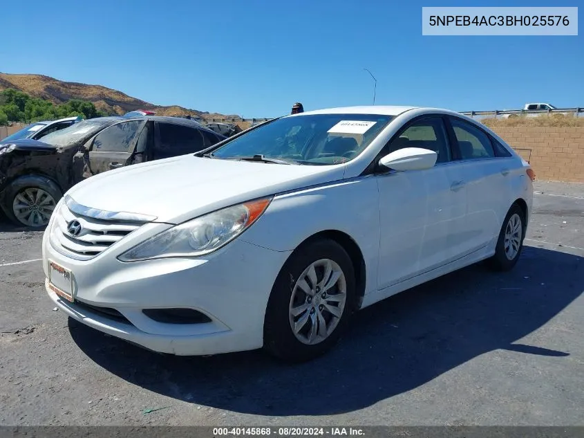 2011 Hyundai Sonata Gls VIN: 5NPEB4AC3BH025576 Lot: 40145868