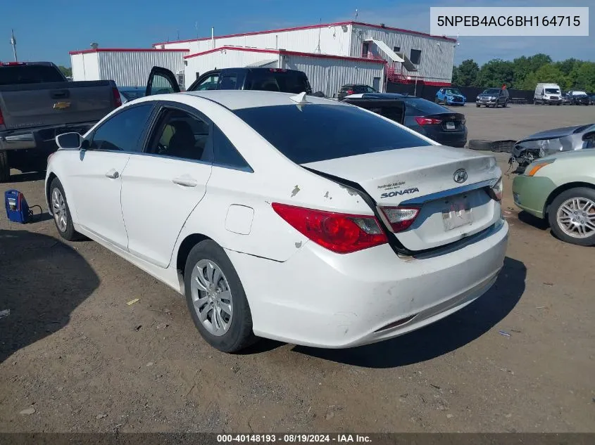 2011 Hyundai Sonata Gls VIN: 5NPEB4AC6BH164715 Lot: 40148193