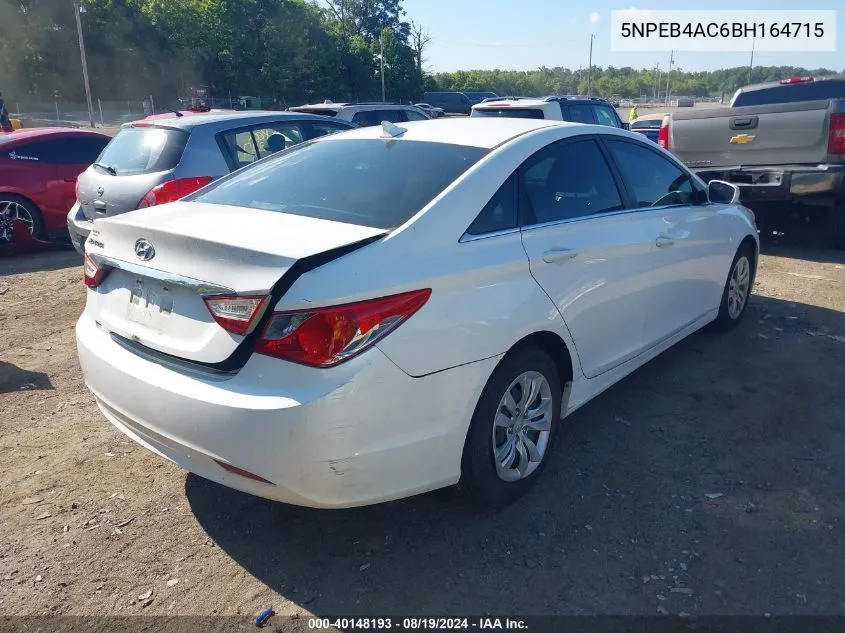 2011 Hyundai Sonata Gls VIN: 5NPEB4AC6BH164715 Lot: 40148193