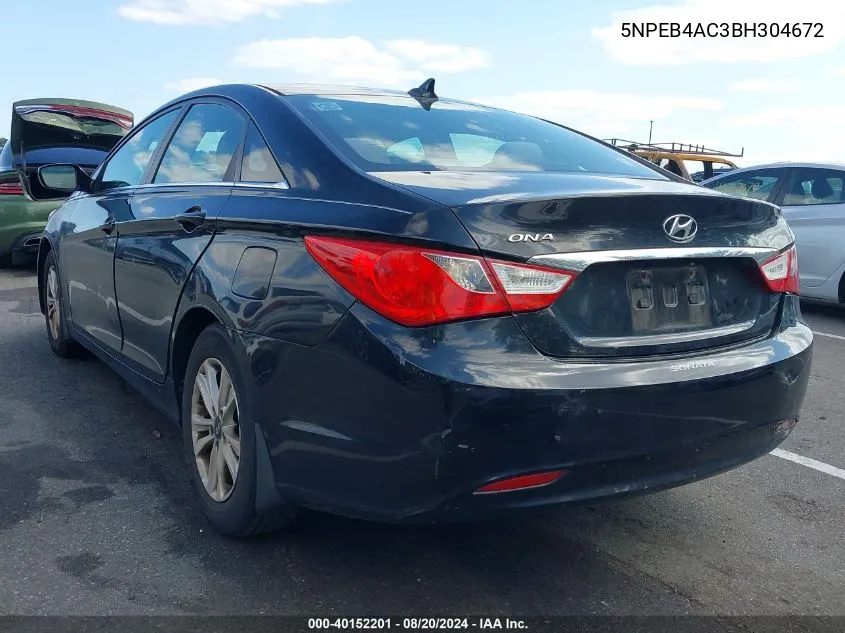 5NPEB4AC3BH304672 2011 Hyundai Sonata Gls