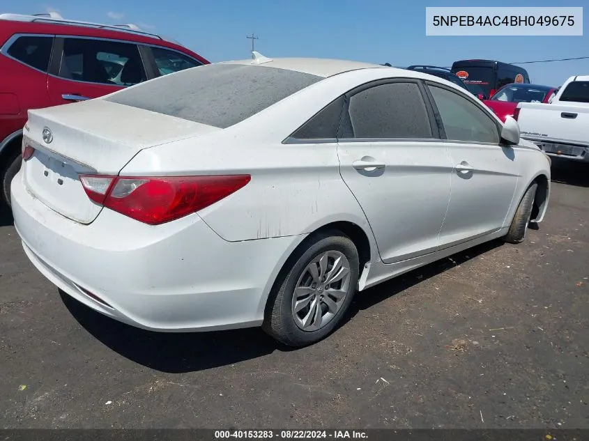 5NPEB4AC4BH049675 2011 Hyundai Sonata Gls