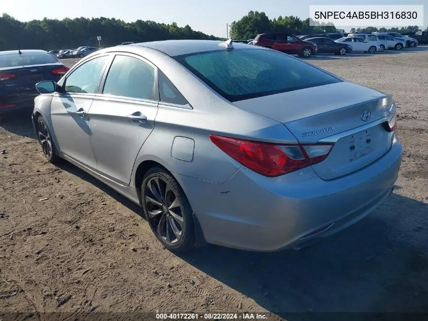 5NPEC4AB5BH316830 2011 Hyundai Sonata Se 2.0T