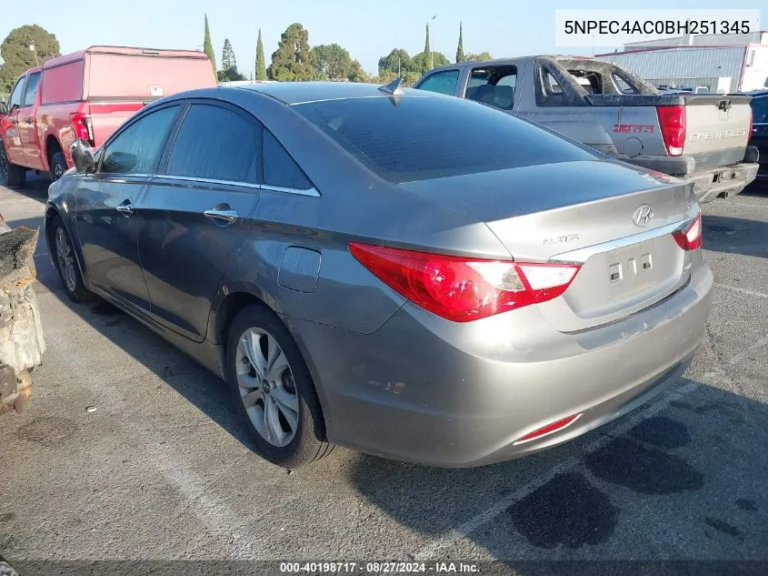 2011 Hyundai Sonata Limited VIN: 5NPEC4AC0BH251345 Lot: 40471843