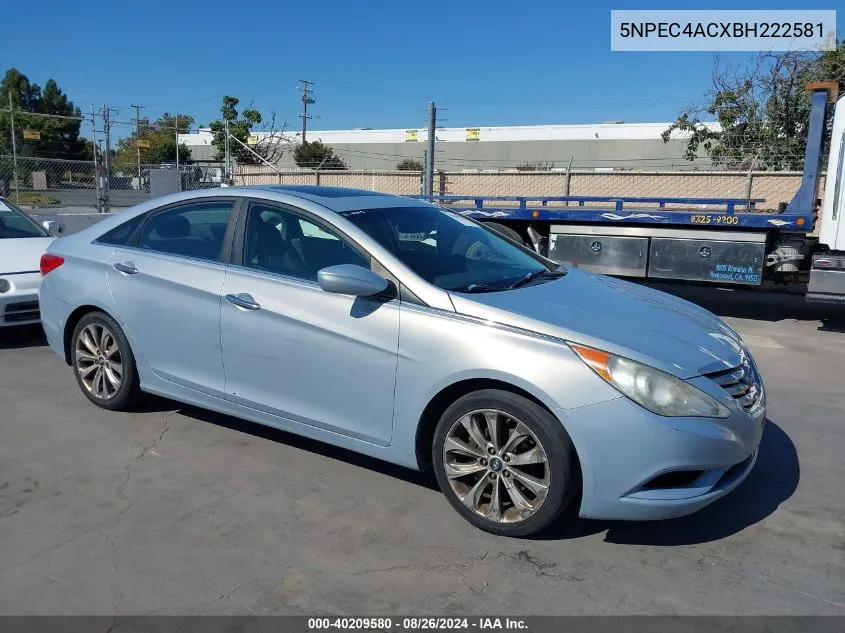 2011 Hyundai Sonata Se VIN: 5NPEC4ACXBH222581 Lot: 40209580