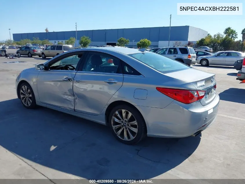 2011 Hyundai Sonata Se VIN: 5NPEC4ACXBH222581 Lot: 40209580