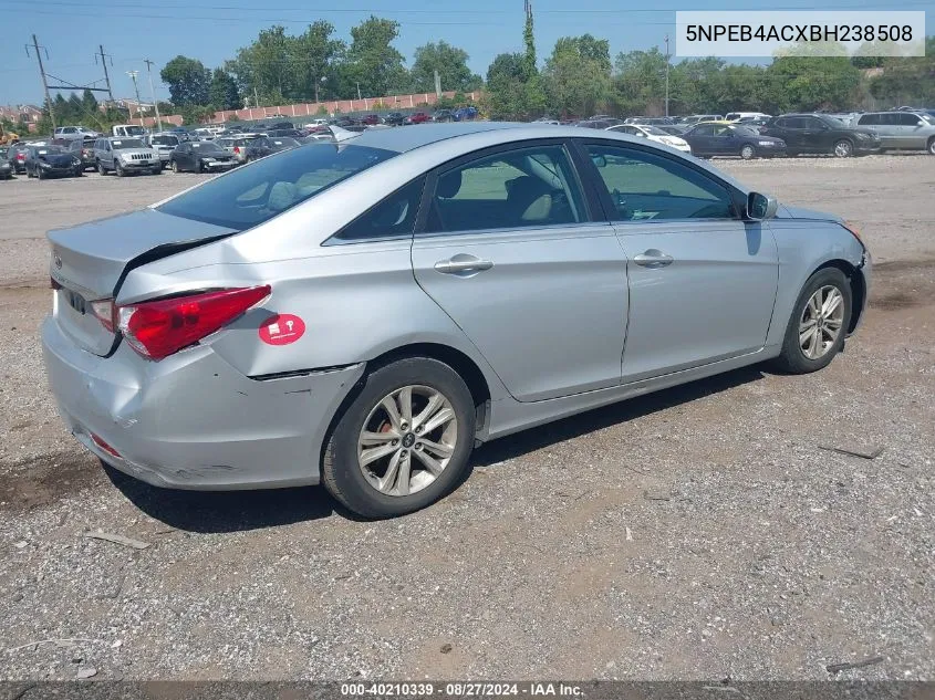 2011 Hyundai Sonata Gls VIN: 5NPEB4ACXBH238508 Lot: 40210339