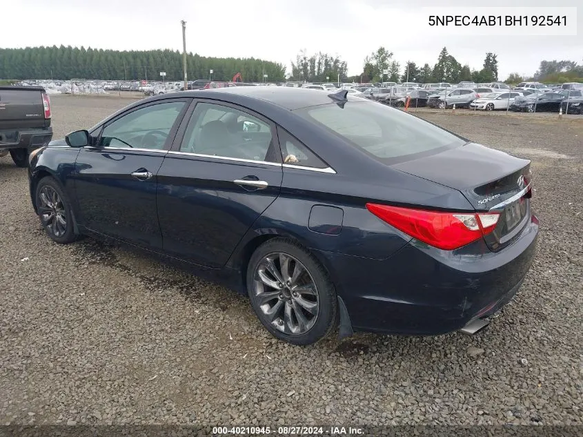 2011 Hyundai Sonata Se 2.0T VIN: 5NPEC4AB1BH192541 Lot: 40210945