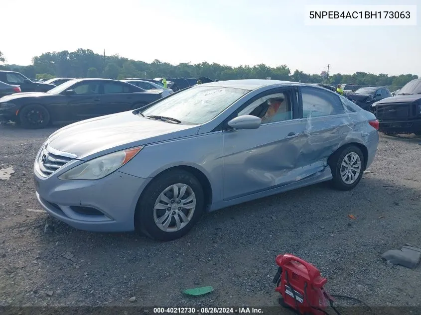 2011 Hyundai Sonata Gls VIN: 5NPEB4AC1BH173063 Lot: 40212730