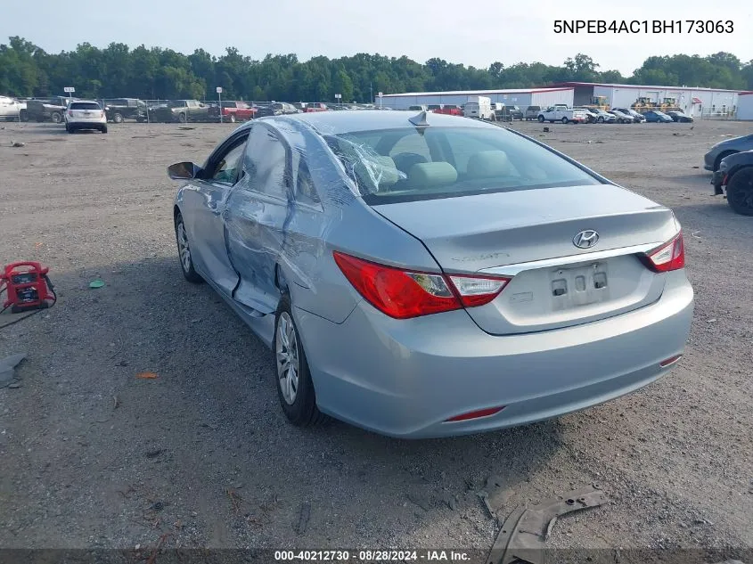 2011 Hyundai Sonata Gls VIN: 5NPEB4AC1BH173063 Lot: 40212730