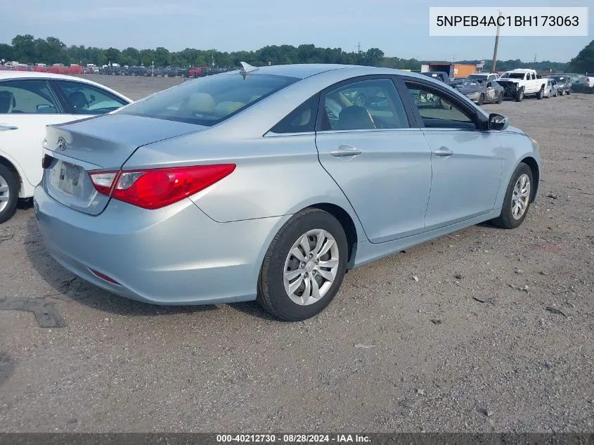 2011 Hyundai Sonata Gls VIN: 5NPEB4AC1BH173063 Lot: 40212730