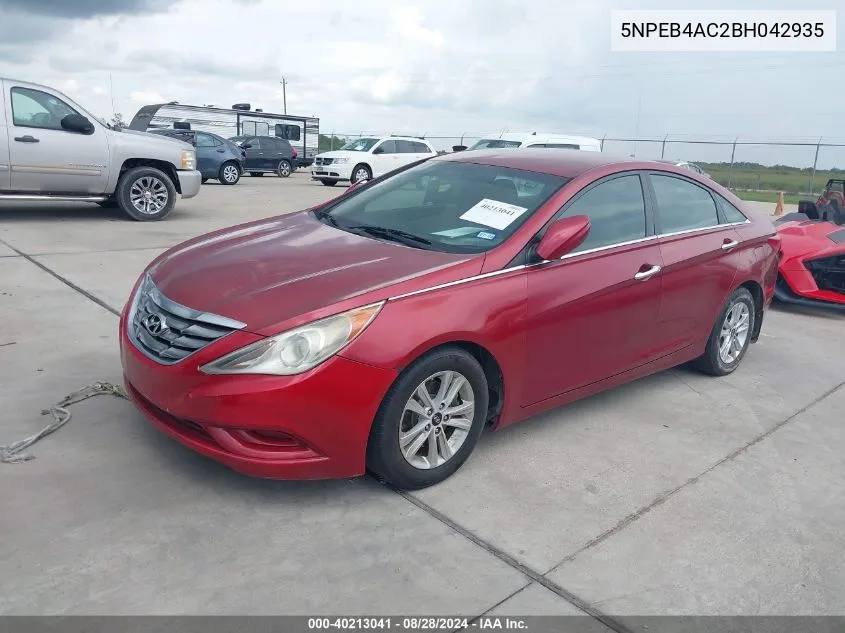 2011 Hyundai Sonata Gls VIN: 5NPEB4AC2BH042935 Lot: 40213041